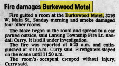 Burkewood Motel (Burkewood Inn) - 1988 Fire (newer photo)